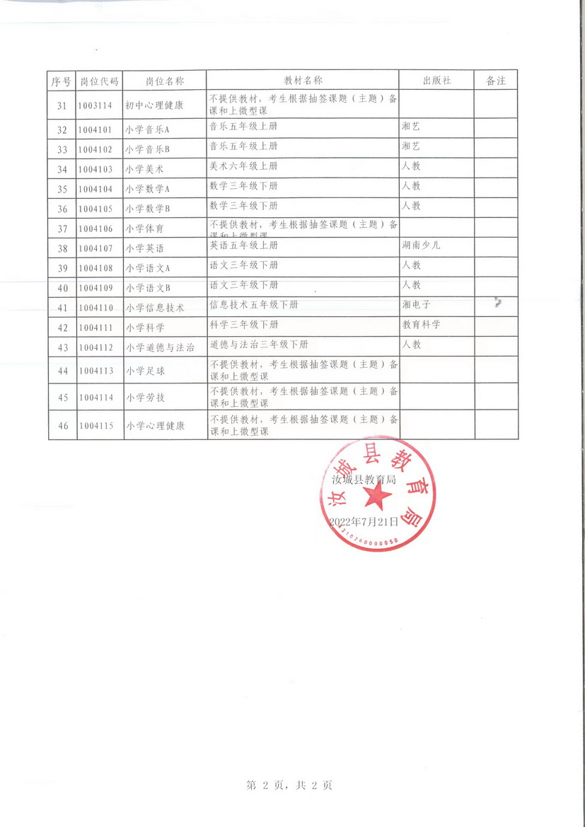 2022年汝城縣公開招聘教師面試教材公布(圖2)