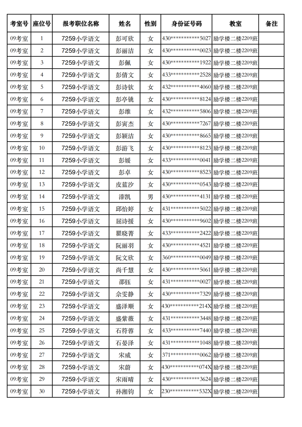 長(zhǎng)沙市實(shí)驗(yàn)小學(xué)2023年引進(jìn)高校畢業(yè)研究生筆試、選調(diào)骨干教師知識(shí)測(cè)驗(yàn)考場(chǎng)及座位號(hào)安排(圖4)