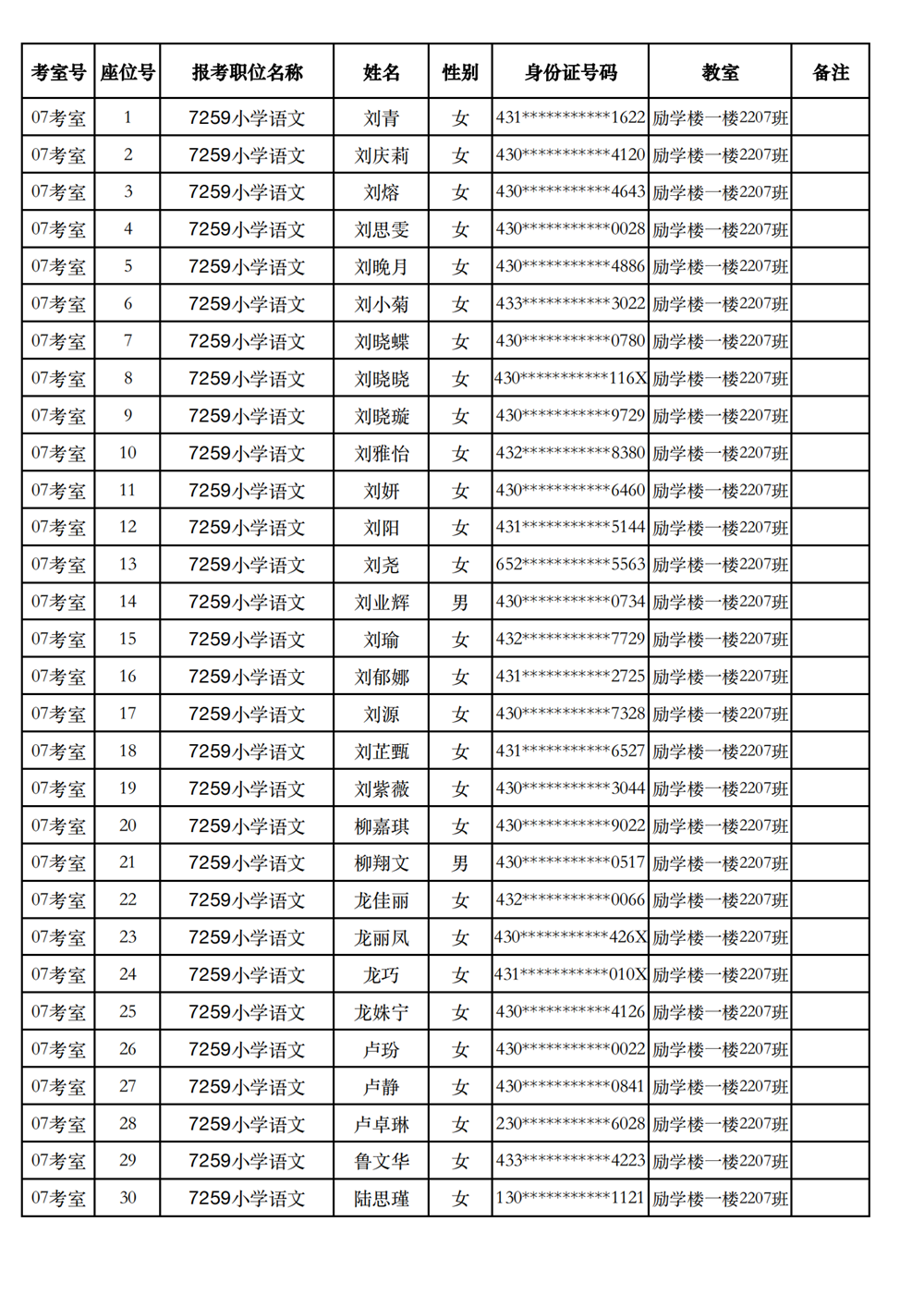 長(zhǎng)沙市實(shí)驗(yàn)小學(xué)2023年引進(jìn)高校畢業(yè)研究生筆試、選調(diào)骨干教師知識(shí)測(cè)驗(yàn)考場(chǎng)及座位號(hào)安排(圖8)